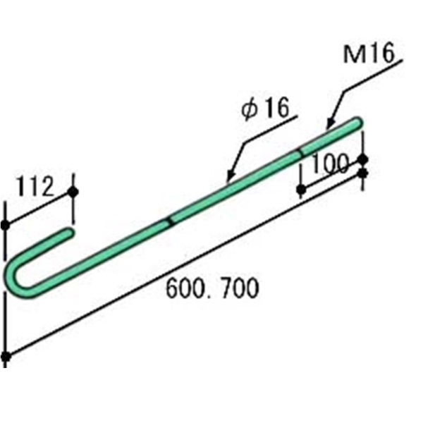 ＺアンカーボルトＭ１６×７００